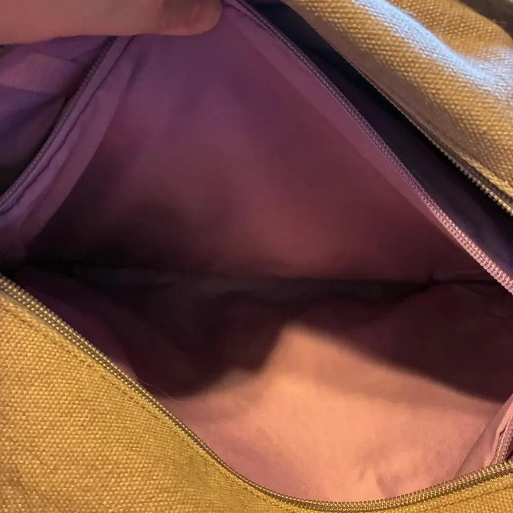 Rare ThinkGeek Handbag of Holding Canvas Messenger Laptop Tote Bag Brown Pink